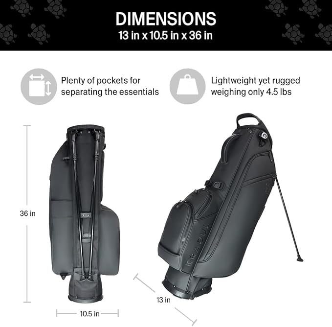 KRADUL - LUX 7.5" 4-Way Carry Bag – Lightweight Golf Stand Bag with Club Organizer, Push Cart Compatible, Travel-Ready Design