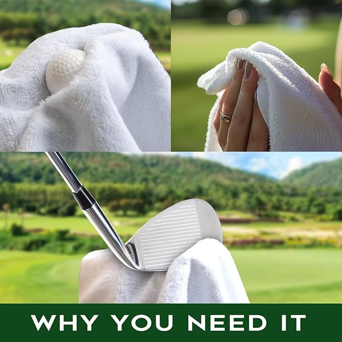 Not All Who Wander are Lost Polyester Printed Golf Towel for GolfBag, Funny Golf Gifts & Accessories for Men Women Golfs Fan Dad Grandpa, GolfLover Retirement Birthday Gifts (White)