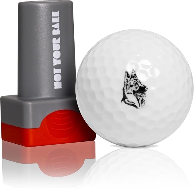 QUBI Golf Ball Stamp, Golf Ball Stamper, Self-Inking Golf Ball Stamp Marker to Identify Golf Balls, Golf Gift Golf Accessories for Men and Women Golfers