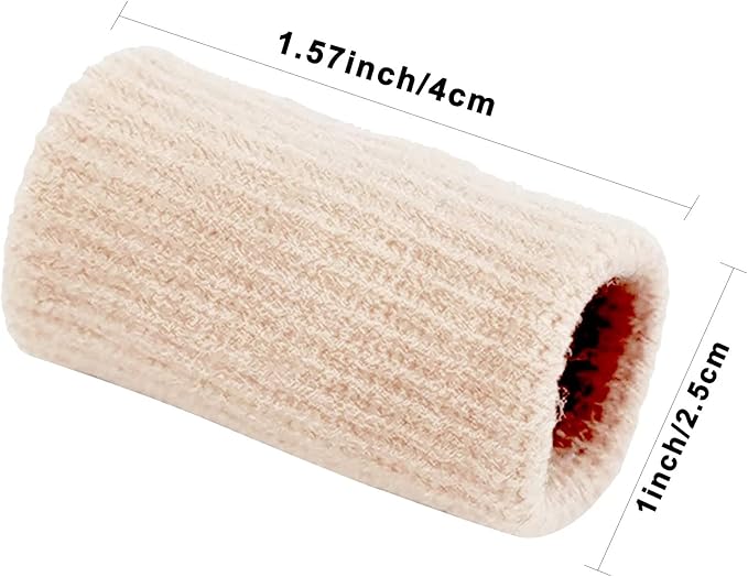 Finger Sleeves , Thumb Splint Brace For Finger Support, Breathable Elastic Finger tape, Compression pression Protector For Reliving Pain, Triggger Finger, Compression Aid For Sports, 10PCS (Beige)
