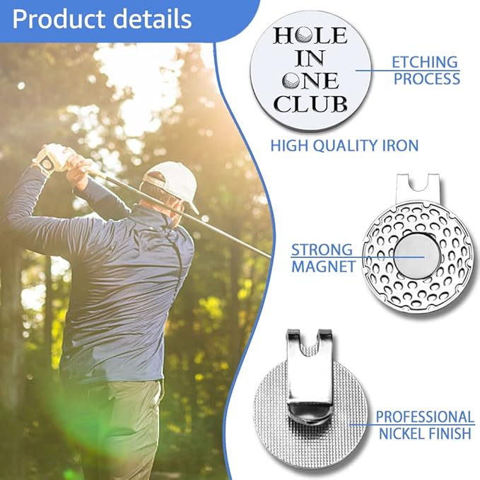 Men Golf Ball Marker with Magnetic Hat Clip, Funny Golf Accessories Gifts for Men, Novelty Birthday Gifts for Male Golfer Fan