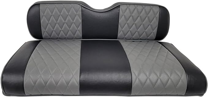 Huskey Parts Company Deluxe Diamond Golf Cart Seat Cover for EZGO Valor/TXT 2014-2022, Charcoal Gray