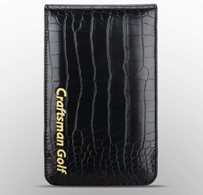 Craftsman Golf Crocodile Pattern Golf Scorecard Holder and Yardage Book Cover Case Protector Also Accept Custom Order with Your Name Stitched Customization Version