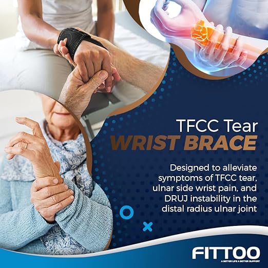 FITTOO Wrist Brace for TFCC Tears, Real Copper Infused TFCC Wrist Brace with Ring Pad for TFCC Tears, Ulnar Sided Wrist Pain, DRUJ Instability, Universal Size for Men & Women Right-M