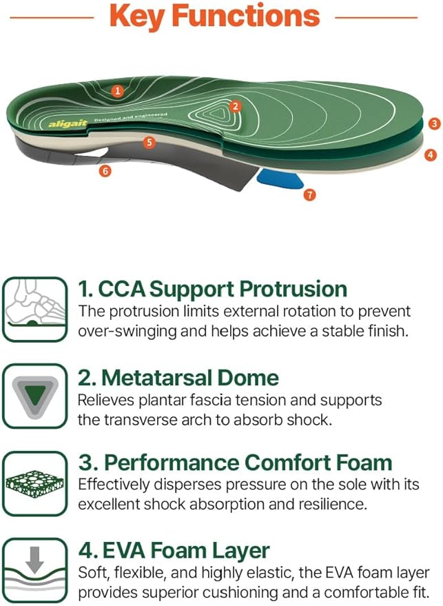 aligait Performance Golf Insoles: Increase Drive Distance, Enhance Swing Stability & Reduce Foot Fatigue (Large : US (M) 9~10.5 / (F) 10.5~12)
