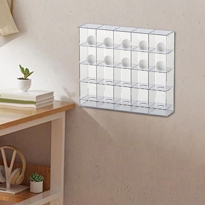 Acrylic Golf Ball Display Rack, Golfball Holder, Easy to Install Practical, Golfball Supplies Showcase Wall Mounted