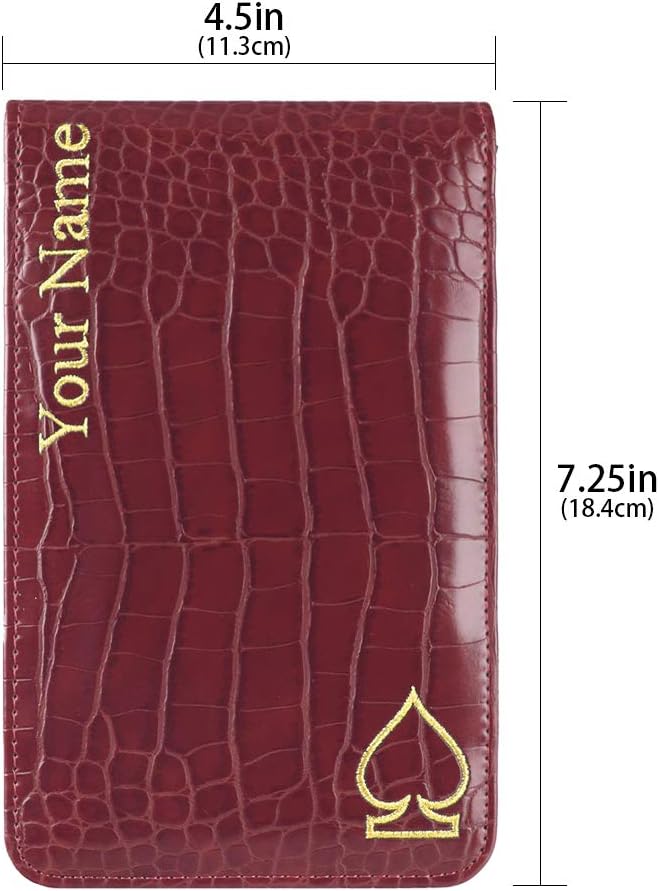 Craftsman Golf Crocodile Pattern Golf Scorecard Holder and Yardage Book Cover Case Protector Also Accept Custom Order with Your Name Stitched Customization Version