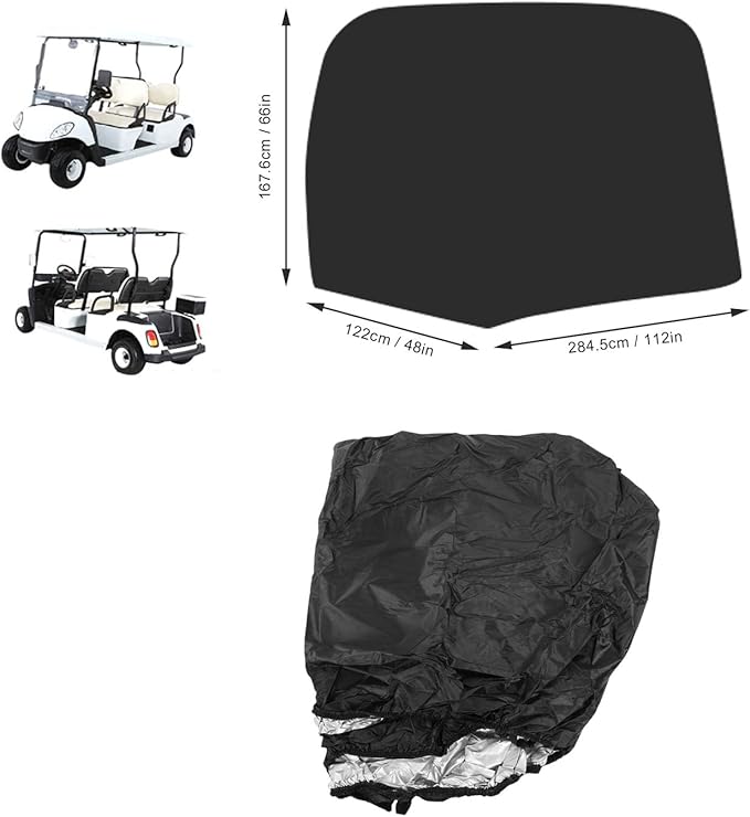 Eujgoov 4 Passenger Golf Cart Cover Outdoor Protective Enclosure for Club Car All Weather Rain Dust Protection 108x48x66in
