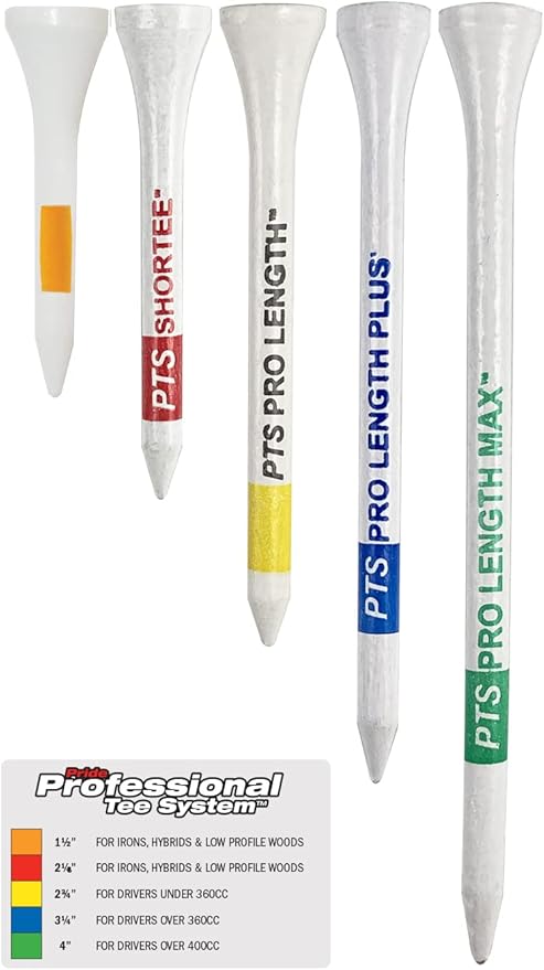PrideSports PTS Wood Golf Tees | 120 Count, 2-1/8 Inch | #1 Wood Tee on Tour | Best for Drivers & Woods