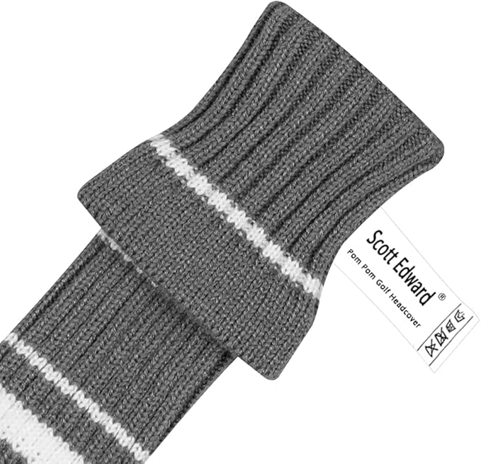 Scott Edward Golf Headcovers for Woods Set of 3 Fits Well Driver(460cc) Fairway Wood and Hybrid(UT) The Perfect Change for Golf Bag Classic Striped Style