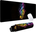 Neon Music Gaming Mouse Pad, Office Desk Mat, Anti-Slip Rubber Base Cool Aesthetic Mouse Pads for Computer Laptop Keyboard School Home Desktop Gamer Home Accessories Decor 31.5" x 11.8"