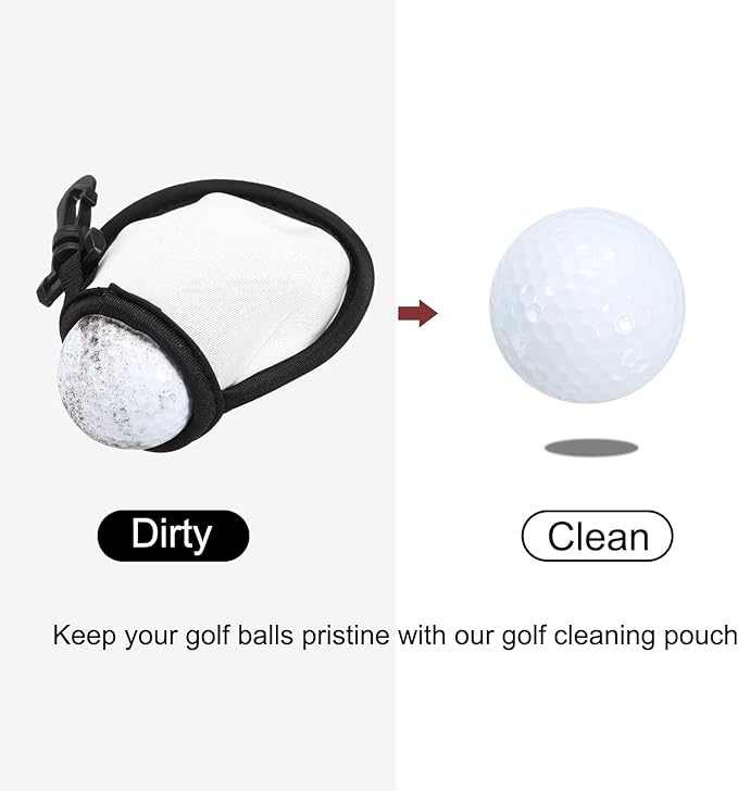 PATIKIL Golf Ball Washer Pouch, Portable Golf Balls Cleaner Pocket Bag with Hanging Clip for Golf Exercise