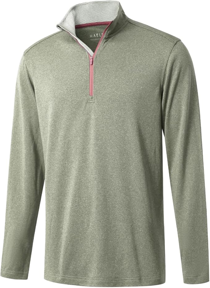 M MAELREG Quarter Zip Golf Pullover Men Dry Fit Long Sleeve Performance Wicking Mock Neck 1/4 Zip Pullover Mens Sweatshirt
