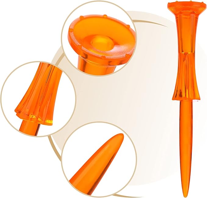 Golf Tees 3-1/4’’ 50 Count Plastic Golf Tees Reduced Friction & Side Spin Professional Unbreakable Golf Tees Durability and Stability Golf Tee