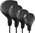 Golf Head Covers, EVA Plastic Golf Club Covers for Driver Fairway Woods Hybrid, Driver Headcover with Pins, Fit All Right-Handed Golf Clubs, Easy On Off, Washable