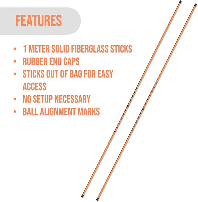 Elevate & Co. Golf Alignment Sticks – 36” Training Aid with Ball Placement Lines, 3 in 1 Trainer | Improve Posture & Perfect Swing Accuracy