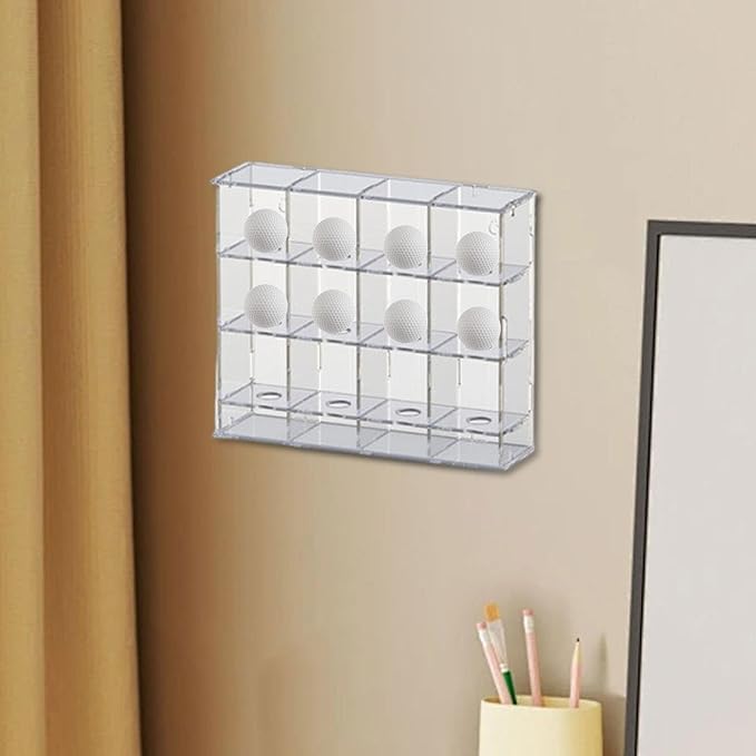 Acrylic Golf Ball Display Rack, Golfball Holder, Easy to Install Practical, Golfball Supplies Showcase Wall Mounted