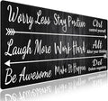 Wknoon. Extra Large Gaming & Office Mouse Pad (31.5" x 11.8") – Stay Positive Work Hard Inspirational Quote & Rustic Black Wood Grain, Premium Anti-Slip XXL Desk Mat with Durable Stitched Edges