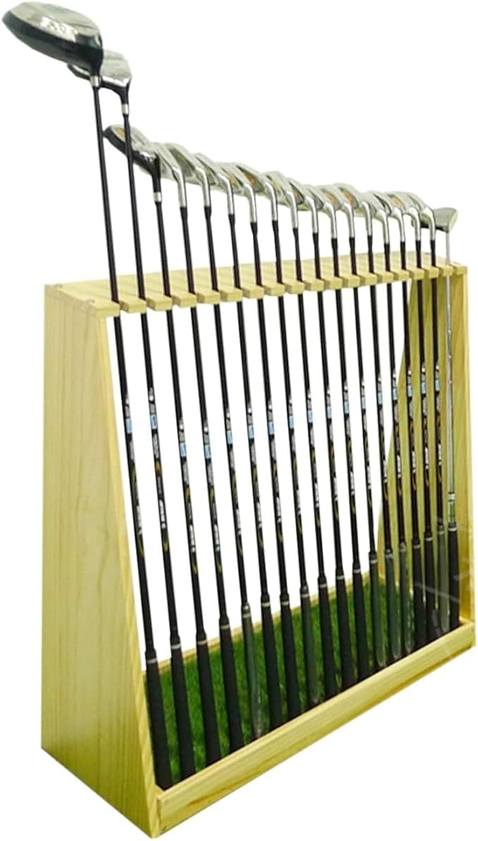 Aimery Golf Club Rack,Putter Rack,18-Clubs Display Stand for Golf Club, Billiard Cues & Fishing Rod,Wooden Golf Club Holder for Garage & Simulator Room (Color : A)