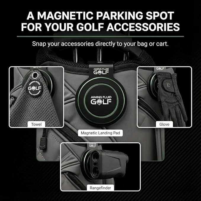 Magnetic Golf Landing Pad – Industrial Steel Core, Universal Fit for All Golf Bags, Soft-Safe Protection Layer – Secure Mount for Magnetic Golf Towels, Rangefinder & Accessories