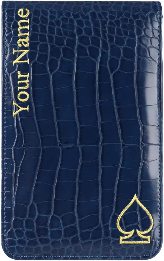 Craftsman Golf Crocodile Pattern Golf Scorecard Holder and Yardage Book Cover Case Protector Also Accept Custom Order with Your Name Stitched Customization Version
