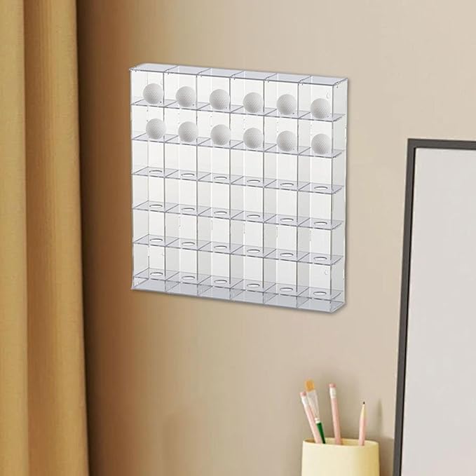 Acrylic Golf Ball Display Rack Storage Holder Case Collection Practical Clear Golfball Supplies Wall Mounted Golfball Holder