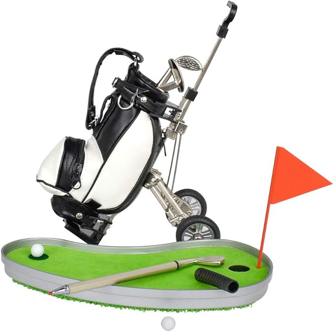 Golf Pen Holder with 3 Piece Pens Desktop Toys Decoration Entertainment Novelty Golf Pen