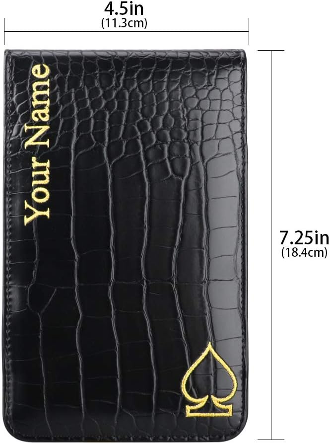 Craftsman Golf Crocodile Pattern Golf Scorecard Holder and Yardage Book Cover Case Protector Also Accept Custom Order with Your Name Stitched Customization Version