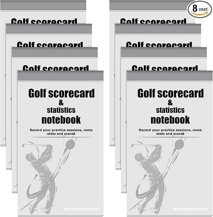 Glenmal 8 Pcs Golf Yardage Book with Golf Scorecard Book Notebook Pocket Size, Journal, Log Book, Score Book, Notepad for Golfers Men Women Golfing Game Scorebook Supplies