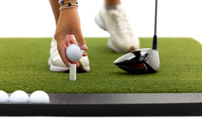 Perfect ReACTION Golf Mat - 3x5 Feet Premium Turf Indoor/Outdoor Mat for Hitting & Chipping - Golf Stance Mat w/ Golf Accessories (Golf Tray + 3 Rubber Golf Tees)