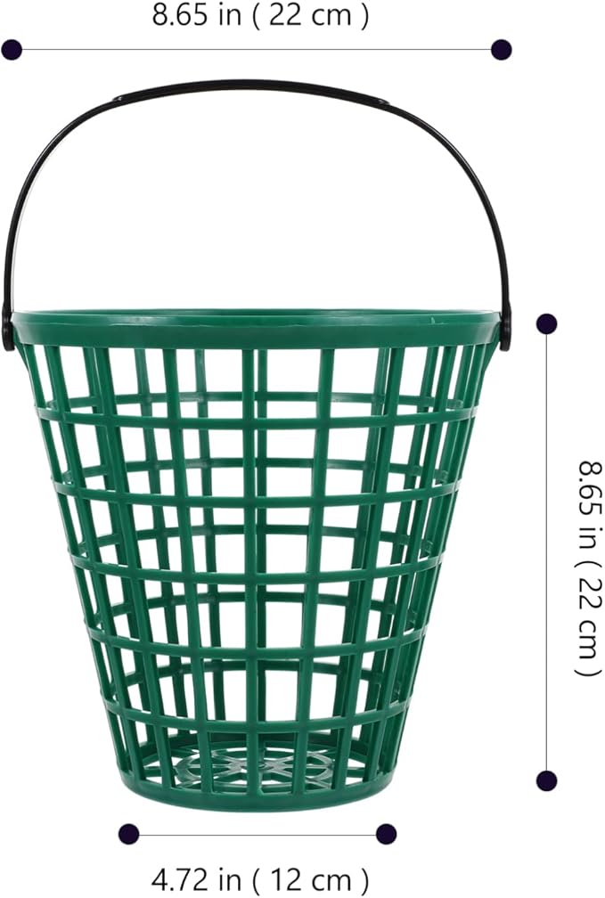 YARNOW Golf Ball Basket with Handle Nylon Golf Ball Container Golf Ball Bin (Green, Golf Balls are Excluded)