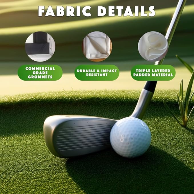 Spectrum Golf Simulator Golf Impact Screen **Poly Spacer Golf Simulator Screen Material**Black Border with Grommets