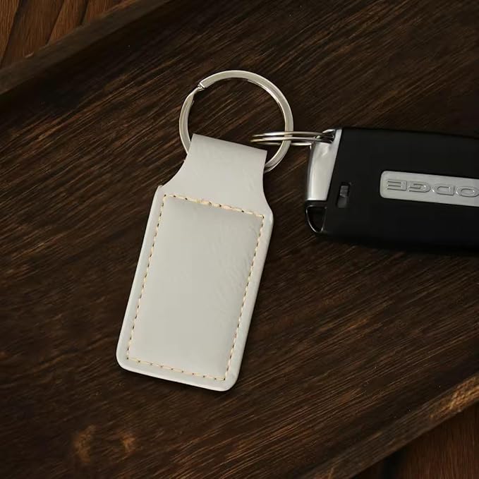LaserGram Rectangle Keychain, Coat of Arms Germany, Personalized Engraving Included (White with Gold)