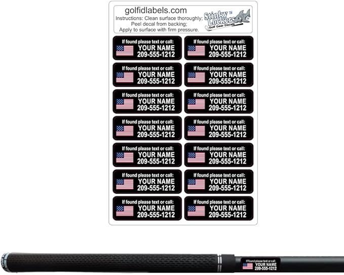Golf Club Stickers Set of 17| Golf Gift For Men or Women | Personalized Golf ID Labels for your Clubs | Custom Golf Decals | Unique Golfer Gift