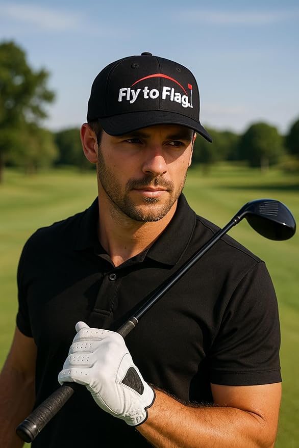 ¡That´s What Golf it´s All About! Premium Navy Blue Golf Cap Vent, 3D Embroidered Logo, one Size fits All, Breathable Fabric, Absorbent Band.