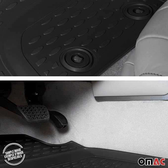 OMAC Floor Mats for VW Golf Alltrack Mk7 2017-2019 Car Mats All Weather 3D Custom Fit Rubber Mat Waterproof Odorless TPE Floor Liners Laser Measured Non-Slip (Black)