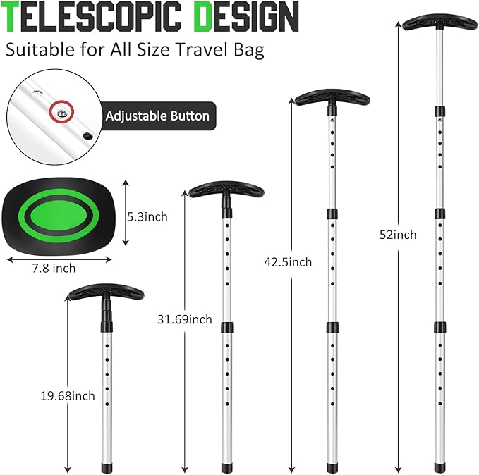 Portable Golf Travel Bag Support Pole, Umbrella Anti-Impact Support Cover Protector and Aluminum Alloy Rod, Golf Club Travel Bag Support System Protect Club