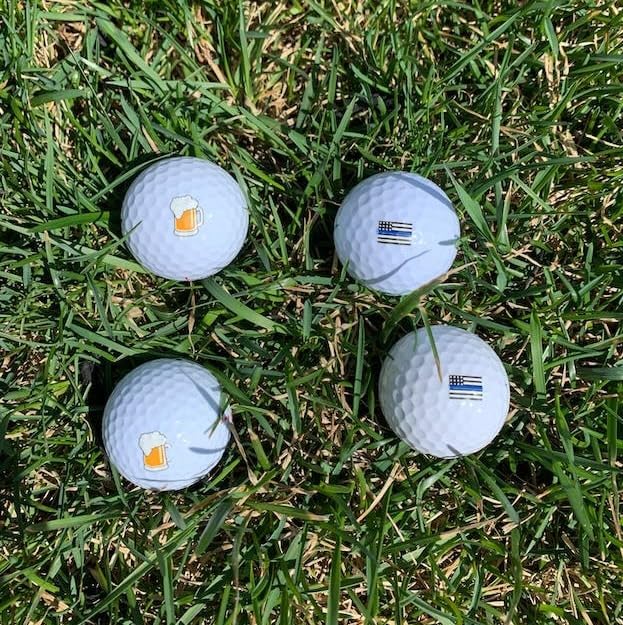 Golfdotz - USGA Rule Conforming Novelty Golf Ball Markers, Golf Ball Stickers for Marking Balls, No More Smearing from Stamps, Gifts for Golfers, Dads, and Retirees, (USA Collection; 32-Count)