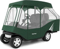 Rosefray Golf Cart Enclosure, 2+2 Drivable Rain Cover, Short Roof 58" - EZGO, Club Car - Durable Door Zipper - 4 Seater Golf Cart Cover Glowing at Night