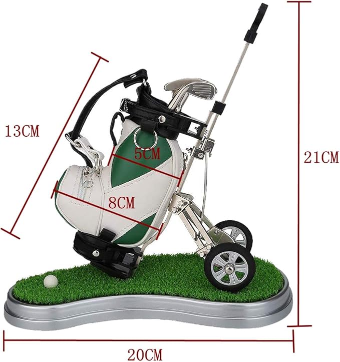 Golf Gift Golf Pens Holder, Golf Bag Holder with 3 Pieces Aluminum Pen Golf Bag Pencil Holder for Men