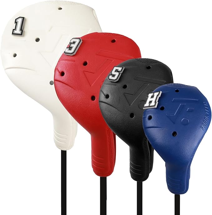 Golf Head Covers, EVA Plastic Golf Club Covers for Driver Fairway Woods Hybrid, Driver Headcover with Pins, Fit All Right-Handed Golf Clubs, Easy On Off, Washable