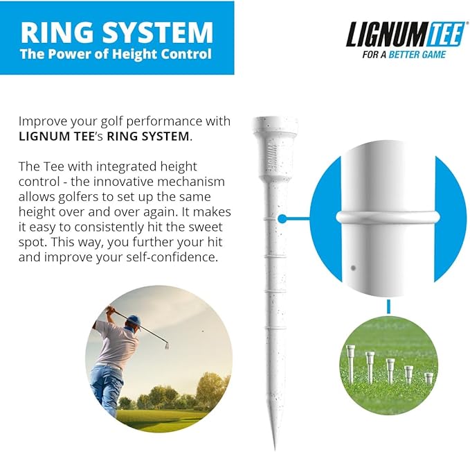LIGNUM Unbreakable Microwood Golf Tees 50x More Durable/Adjustable Golf Tee/Innovative Wood Fiber and Natural Adhesives/Golf Tee, Golf Tees, Tees Golf, Golf Ball Tees