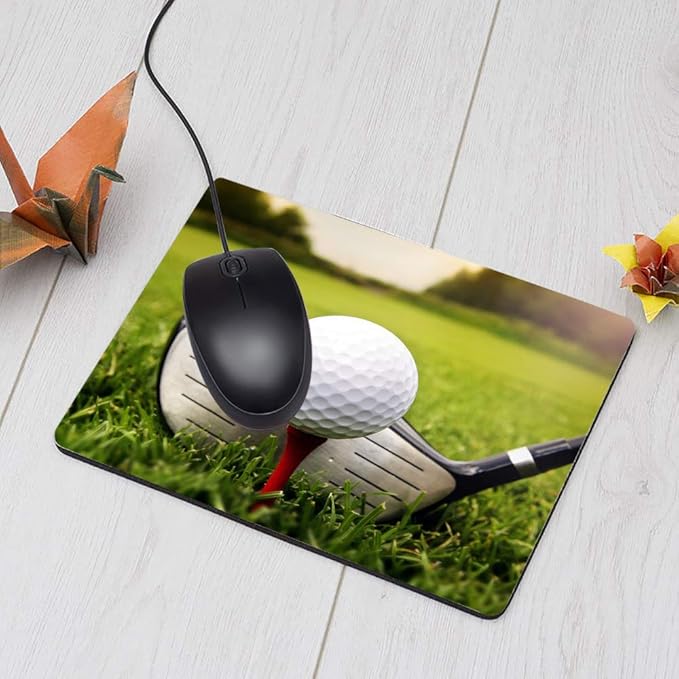 Golf Gaming Mousepad Cool Golf Ball Green Lawn Mouse Pad Mouse Mat for Computer Desk Laptop Office 9.5 X 7.9 Inch Non-Slip Rubber