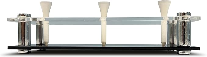 USA Company - Acrylic Golf Ball Display Stand | Holds 3 Golf Balls | Acrylic and Metal | 3 Golf Tees Included