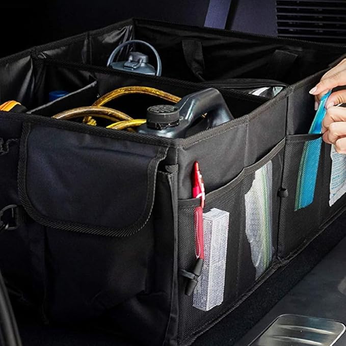 Car Trunk Organizer Suv Trunk Storage Organizer Multipurpose Car Storage Box with Multiple Compartments for Vehicle Grocery and Cargo Organization