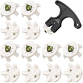 Cozypower 31 Pcs Golf Spikes Set Includes 30 Pcs Golf Cleats Replacement Black Cleats Spanner Metal Thread Screw 6 mm Dia Spike Tool for Lawn Cricket Shoe Player Lover(White)
