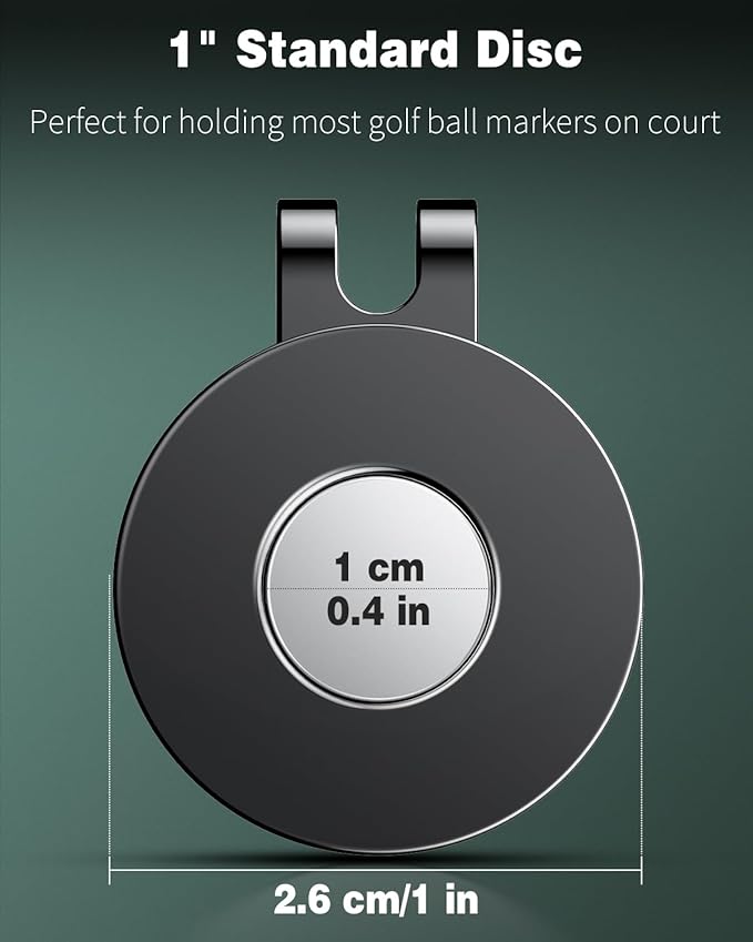 GreenHaven Golf Hat Clips Magnetic Golf Ball Marker Holders for Golf Hats Caps Pants Gloves Bags Visors Belts Nickel-Plated Alloy Clips for Metal Golf Ball Markers (Ball Marker Not Included)