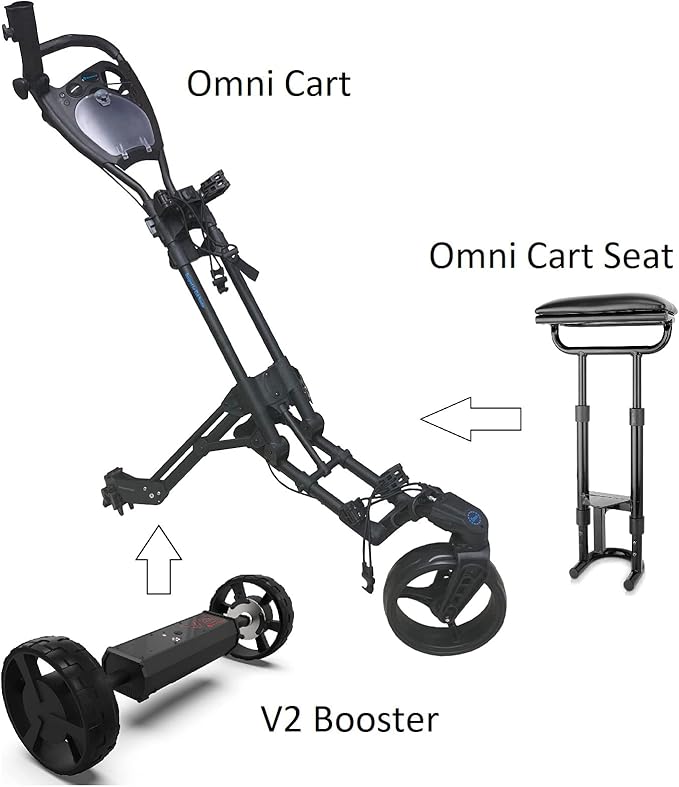 Alphard Golf Omni Cart Seat - Omni Cart Seat Easily attaches to Our Omni Cart so You can Easily take a Quick Break While Walking The Course.
