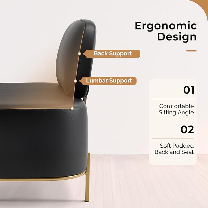 OmySalon Waiting Room Bench with Back, 55.1" Office Guest Chair, Faux Leather Upholstered Reception Seating, Lobby Bench for Beauty Salon Barbershop Airport Bank Hall Room Conference