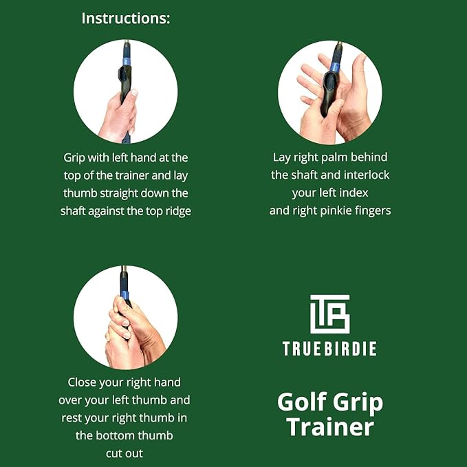 Left or Right Handed Golf Grip Trainer - Golf Swing Aid Club Attachment to Correct Hand Placement